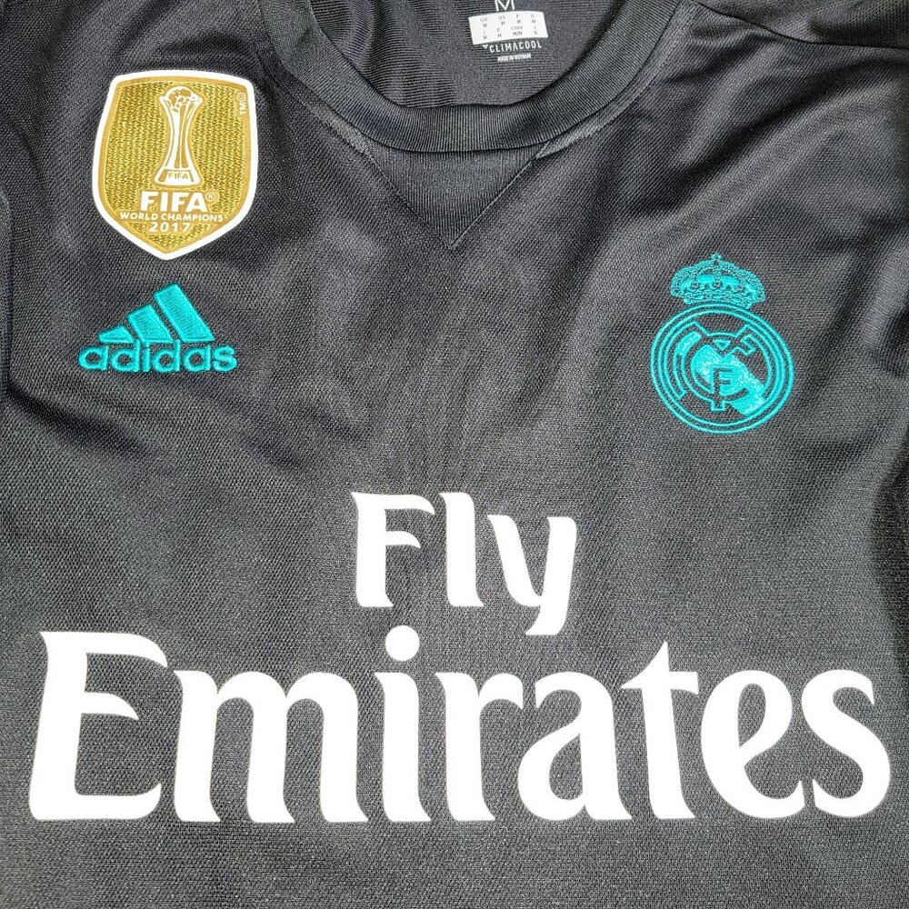 Cristiano Ronaldo Real Madrid 2017 2018 UEFA Away Soccer Jersey Shirt M - Picture 3 of 9